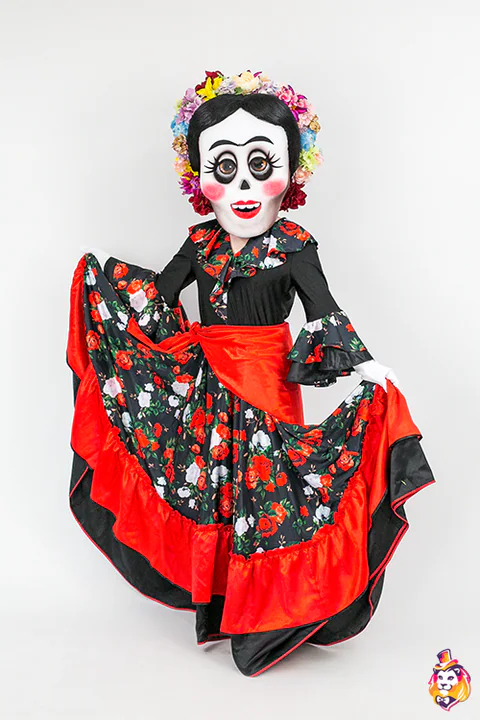 Mascottepak Catrina met bloemenkrans