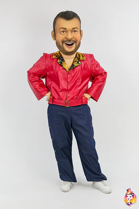 Rood leren jasje – outfit voor een mascottepak