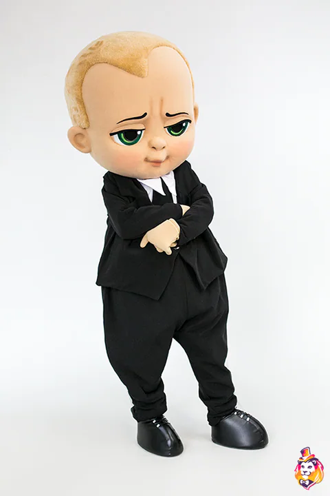 Mascottepak Babyjongen in zwart pak