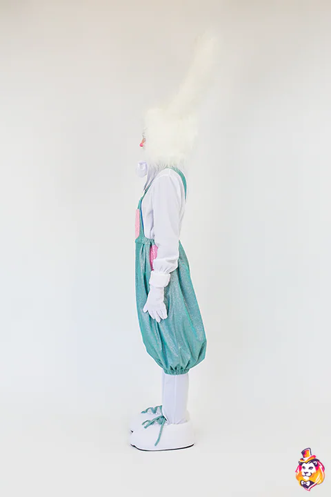 Costum de animator Iepurașul Mentă – vedere din lateral
