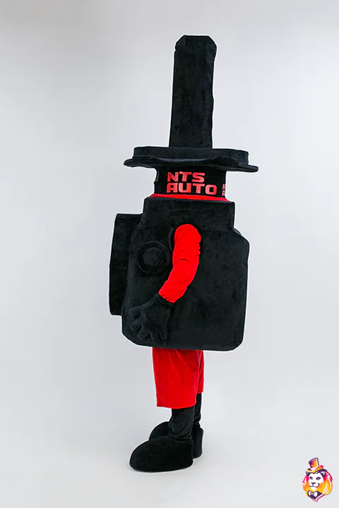 Costum de mascotă Bec LED – vedere din lateral