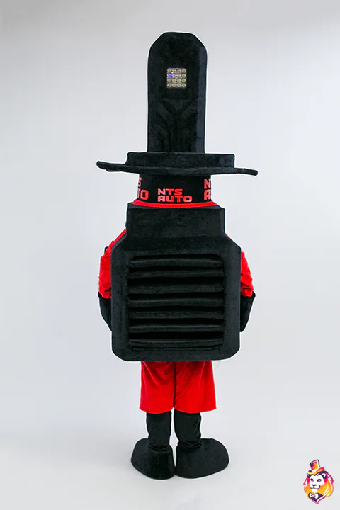 Costum de mascotă Bec LED – vedere din spate