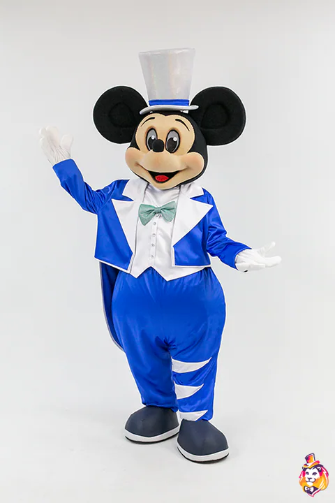 Showtime Mouse in Blue Tailcoat Mascot Costume