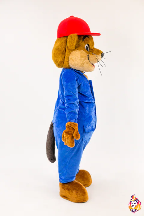 Beaver Stephen mascot costume — side view