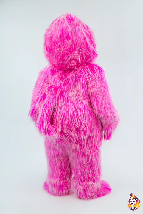 Pink Gorilla mascot costume — back view
