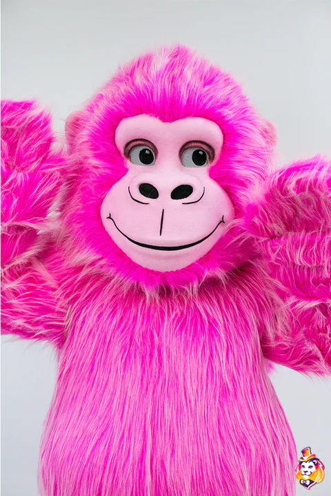 Pink Gorilla mascot costume — detail