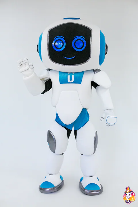 Mascottepak Vriendelijke witte robot