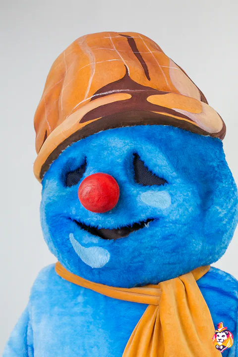 Kostým maskota Modrý sněhulák – detail
