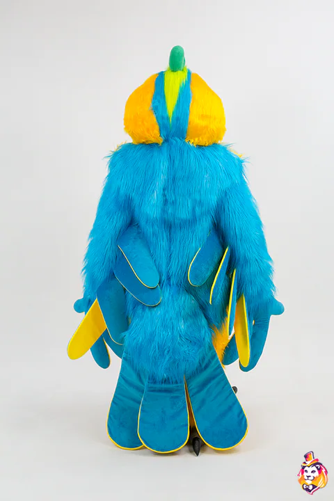 Macaw Parrot mascot costume — back view