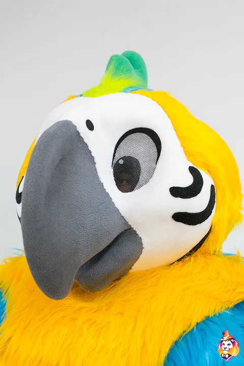 Macaw Parrot mascot costume — detail