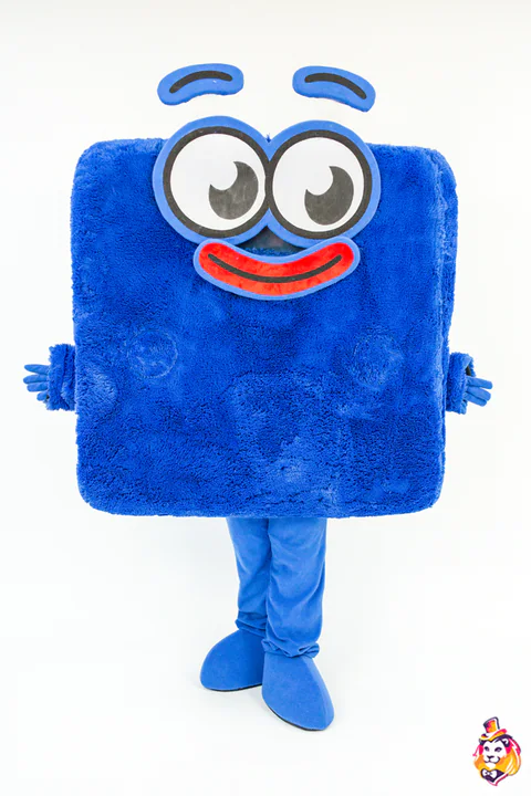 Blue Square Mascot Costume