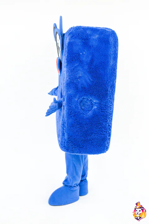 Blue Square mascot costume — side view