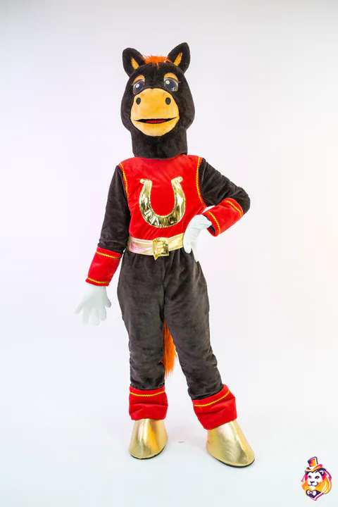 Horse Golden Horseshoe Mascot Costume