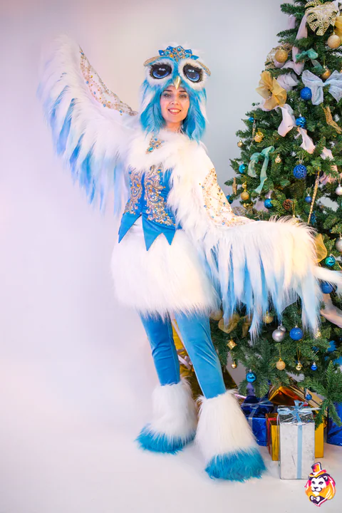 Owl Azure Shimmers Party Entertainer Costume