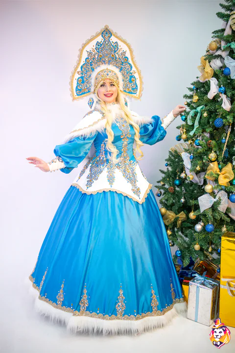 Costum de animator Fata Zăpezii Sclipiri azurii