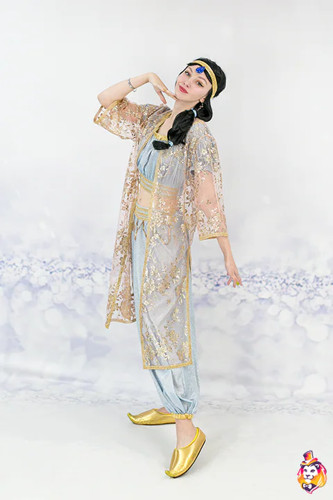Eastern Princess in Gold Lace Party Entertainer Costume