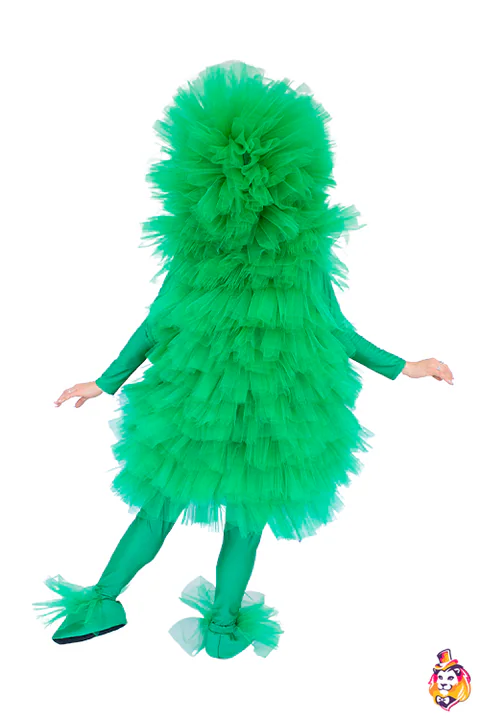 Batuffolo verde – costume per animatori, vista posteriore