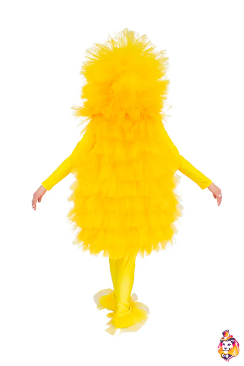 Batuffolo giallo – costume per animatori, vista posteriore
