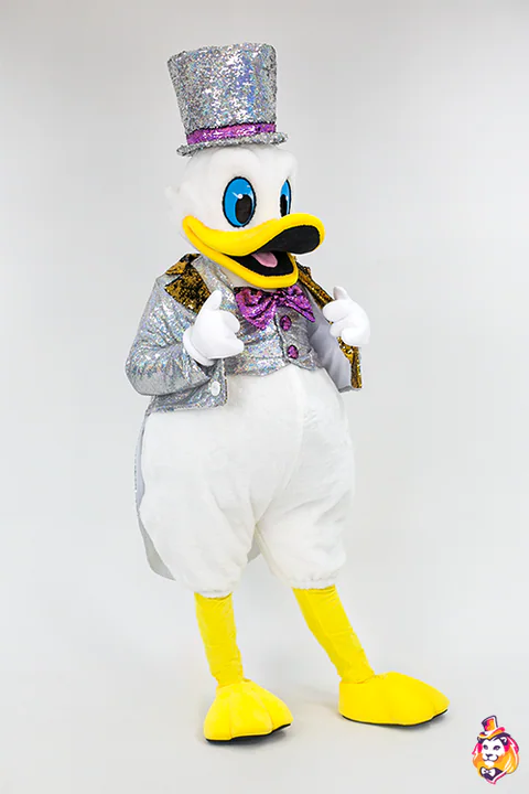 Silver Sequin Duck Mascot Costume