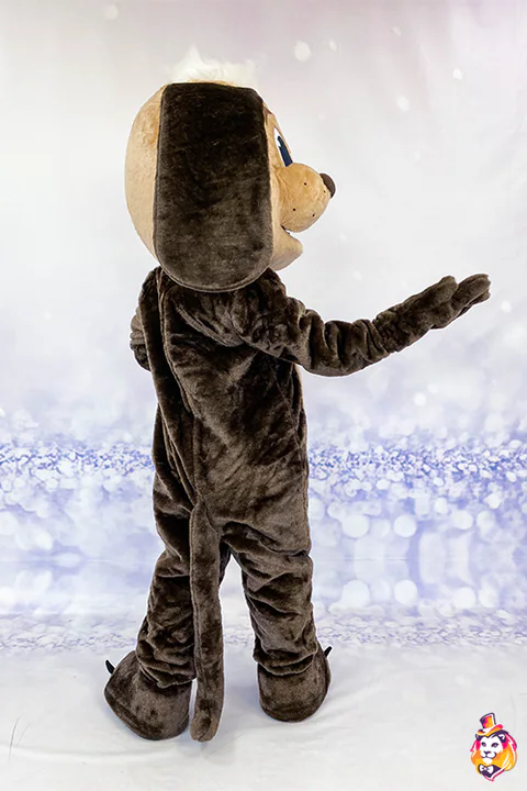Brown Dog mascot costume — back view