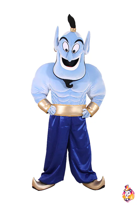 Blue Lamp Spirit in Navy Pants Mascot Costume