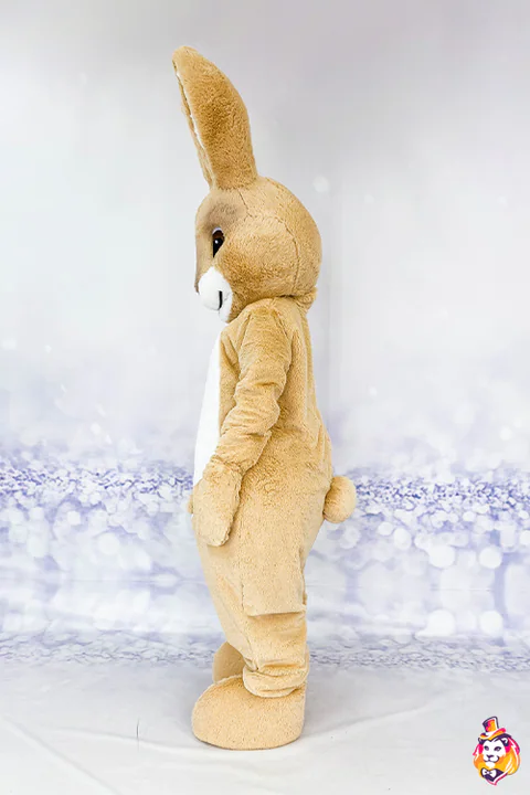 Rabbit Robbie mascot costume — side view
