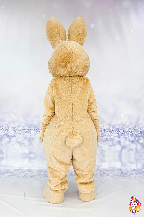 Rabbit Robbie mascot costume — back view