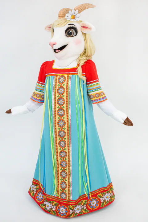 Costum de mascotă Capră în rochie lungă brodată – foto 4