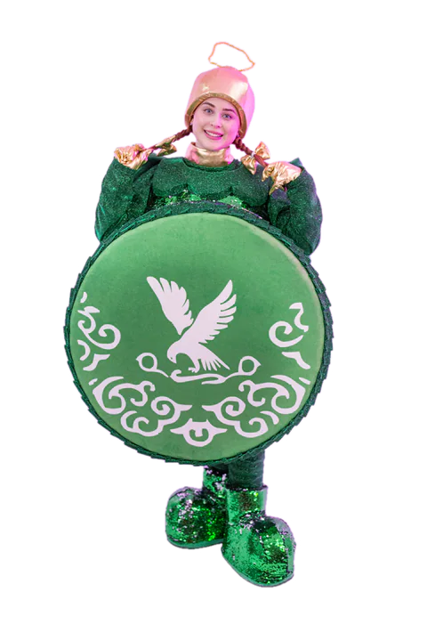 Costum de animator Glob de brad, verde
