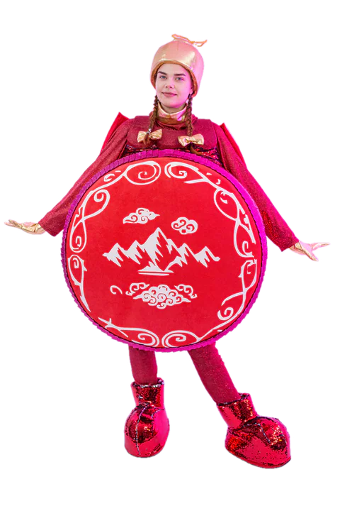 Costum de animator Glob de brad, roșu – vedere din față