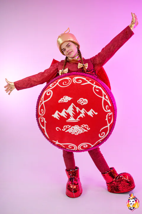 Costum de animator Glob de brad, roșu – foto 3