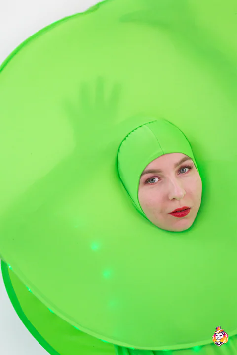 Costume d’animateur Vert néon — détail