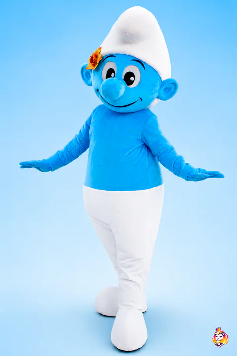 Blauer Freund – Maskottchen-Kostüm, Vorderansicht