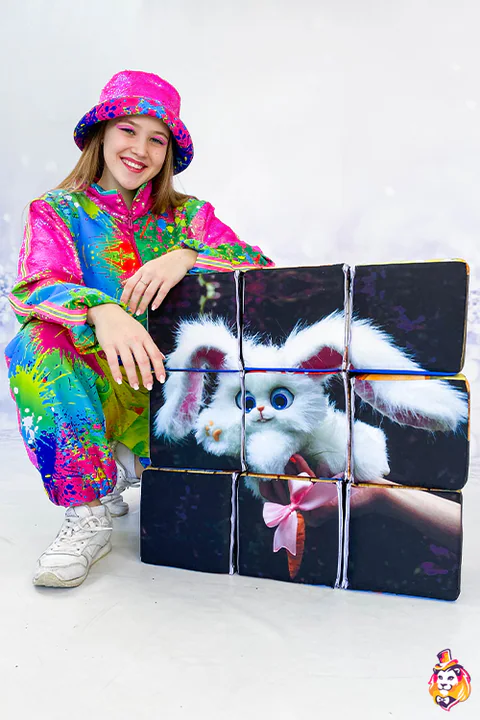 لعبة مكعبات البازل بتصميم الدببة والأرانب