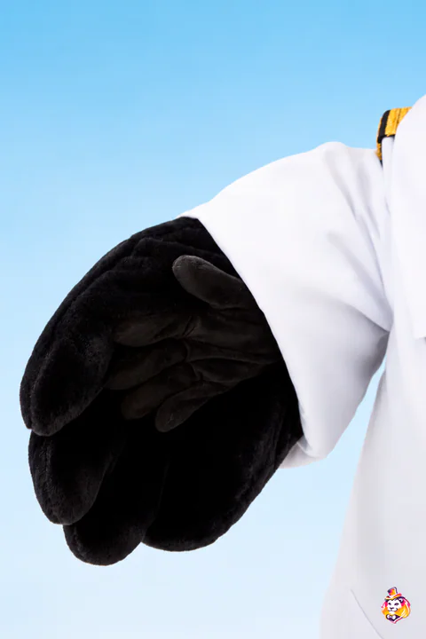 Mascottepak Meeuw Kapitein – detail