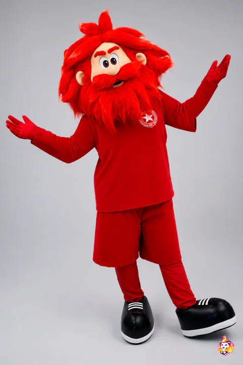 Mascottepak Voetballer in het rood