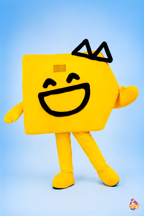 Yellow Button Mascot Costume