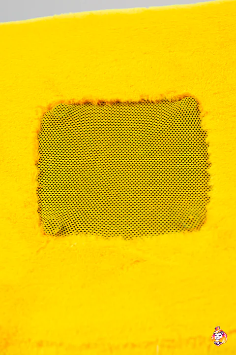 Yellow Button mascot costume — detail