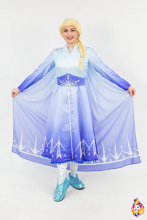 Principessa dei ghiacci con abito sfumato lilla – costume per animatori