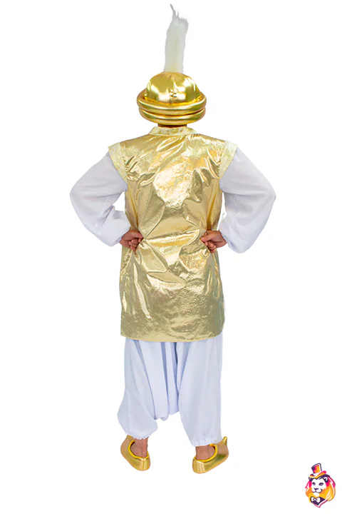 Golden Turban Prince entertainer costume — back view