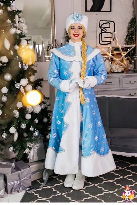 Fanciulla di neve con treccia lunga – costume per animatori
