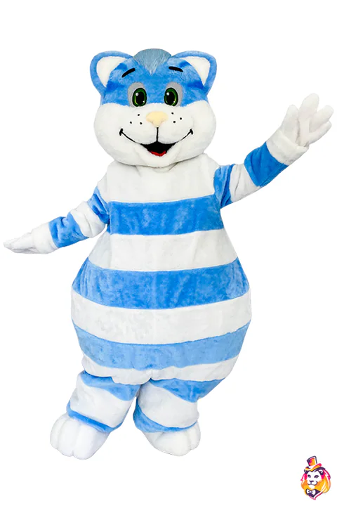 Mascottepak Blauw gestreepte kater
