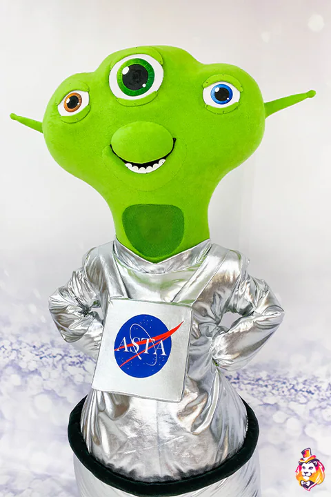 Mascottepak Drieogig ruimtewezen – detail