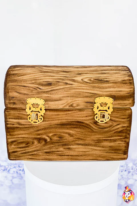 Baule di legno – gioco per feste, vista frontale