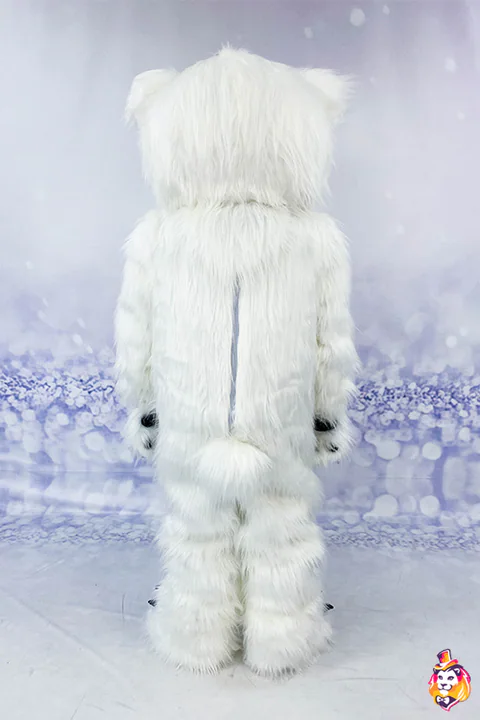 Polar Bear mascot costume — back view